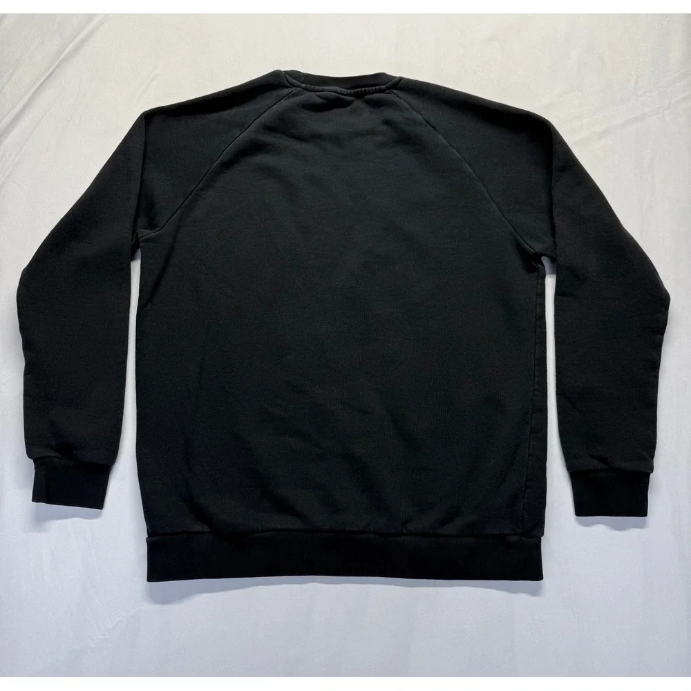 Adidas Trefoil Essentials Sweatshirt Mens Large Black Fleece Lined‎ Primegreen